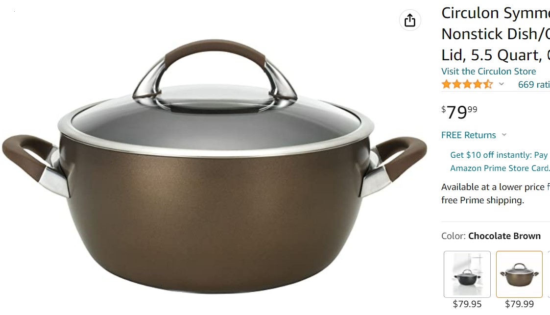 Circulon Symmetry HardAnodized Nonstick 5.5Quart Stock Pot